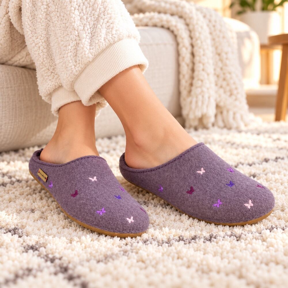 NWOB Haflinger Women's Farfalline Softsole Wool Slipper Size 10 Lounge